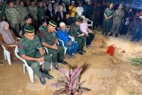 Jenazah Koperal Norazmi selamat dikebumikan di Tanah Perkuburan Islam Masjid Al-Busyra pada pagi Rabu.