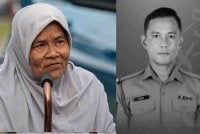 Fatimah Ismail, 78, ibu kepada Allahyarham Koperal Norazmi Abu Bakar, 40 yang terkorban dalam insiden letupan bom ketika menjalani latihan dekat Lapang Sasar Kem Hobart. Foto Bernama
