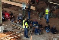 Antara warga asing yang ditahan dalam serbuan JIM di Selangor pada Isnin.