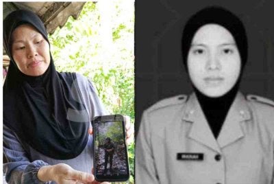 Siti Zaiha menunjukkan gambar terakhir yang dikongsi adiknya pada malam sebelum kejadian.