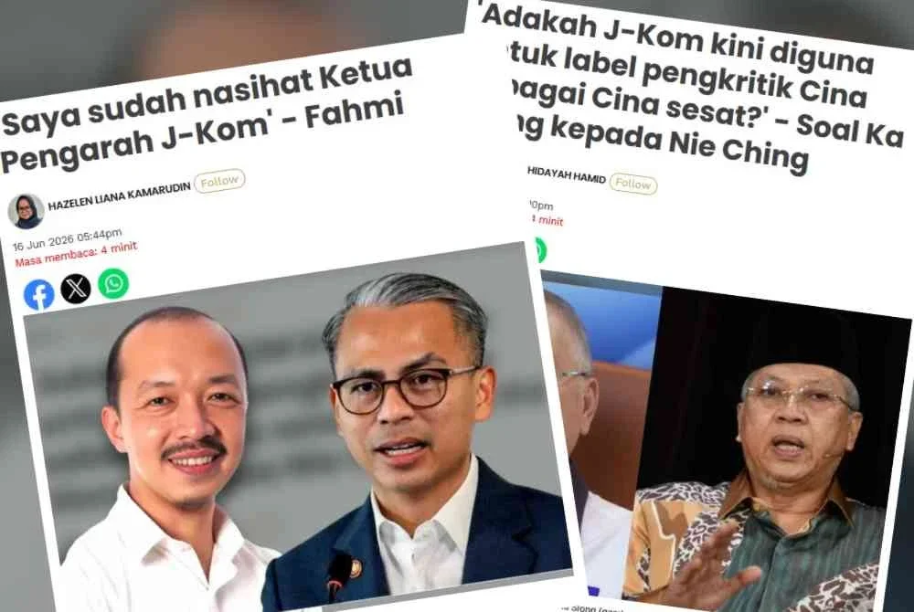 Laporan Sinar Harian mengenai isu Ketua Pengarah Jabatan Komunikasi Komuniti (J-Kom).