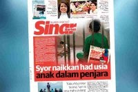 Laporan muka depan Sinar Harian pada Selasa mengenai syor naikkan had usia anak dalam penjara.