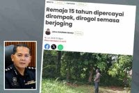 Laporan Sinar Harian mengenai remaja 15 tahun dirompak dan dirogol ketika berjoging. Gambar kecil: Mohd Khairi