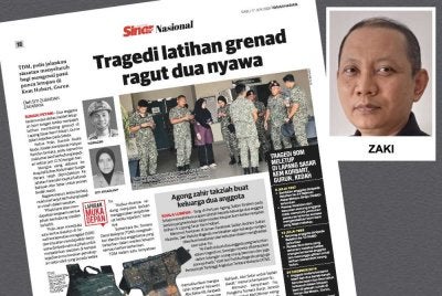 Laporan Sinar Harian mengenai tragedi letupan di Kem Hobart, Kota Sarang Semut, Kedah.