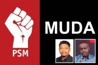PSM dan MUDA mengumumkan pembentukan Blok Progresif bagi menghadapi PRN Johor dan Negeri Sembilan. Gambar kecil dari kiri: Ariff Aizuddin dan Sivamurugan