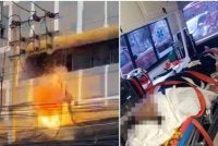 Seorang bekerja melecur akibat terkena renjatan elektrik ketika mengecat. 