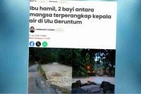 Seramai 20 mangsa, termasuk tiga bayi dan ibu mengandung yang terkandas akibat kejadian kepala air di Kampung Ulu Geruntum, Kuala Razila, Gopeng semalam berjaya dipindahkan ke PPS di Dewan Bandaraya Gopeng hari ini.
