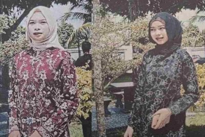 Nor Syahzanani (kiri) dan Nur Kaseh Nalisya dilaporkan hilang dari rumah sejak Khamis. 