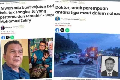 Dalam nahas melibatkan tiga kenderaan kira-kira jam 6 petang semalam itu, tiga termasuk seorang doktor dilaporkan meninggal dunia manakala enam lagi cedera.