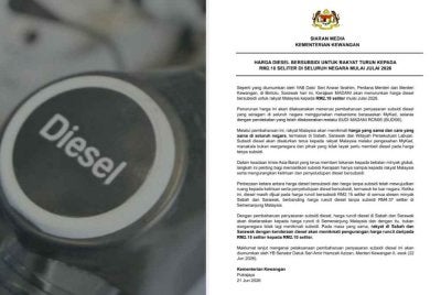 Kenyataan rasmi dikeluarkan pada Ahad