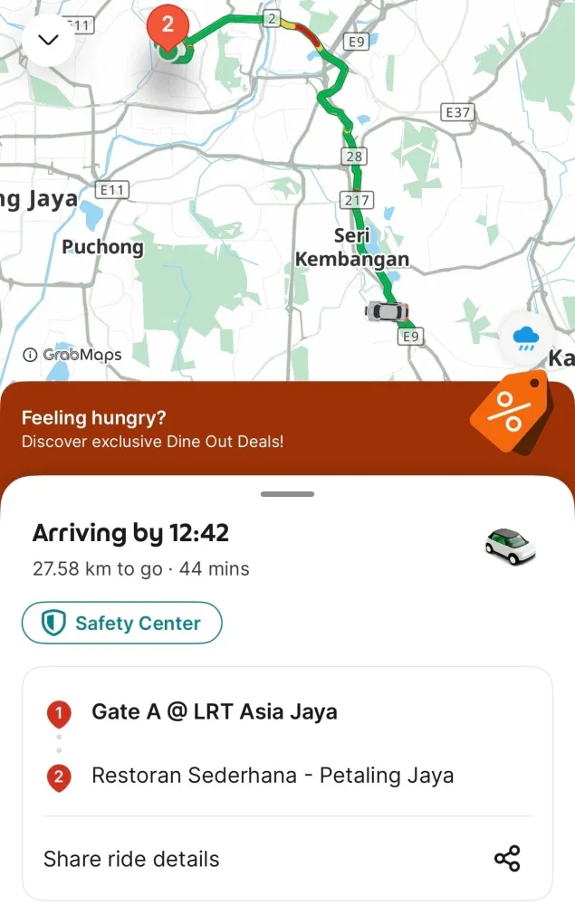 Group Ride membolehkan penumpang untuk kongsi perjalanan yang sama tanpa perlu membuat tempahan berasingan