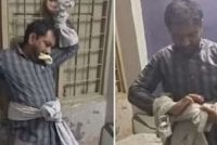 Jigneshbhai ketika disuruh melakonkan semula babak kononnya diculik kepada pihak polis. Foto: Agensi