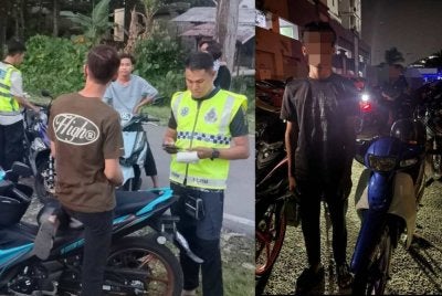 Op Motosikal yang dilaksanakan Polis Subang Jaya di Kampung Seri Aman Puchong pada Ahad.