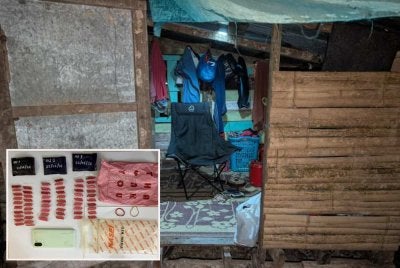 Suspek berusia 34 tahun itu ditahan bersama 600 biji pil Yaba bernilai RM6,000 dalam serbuan Op Taring Wawasan pada Isnin.Foto:PGA