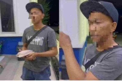 Tangkap layar rakaman video tular memaparkan kes berkenaan.