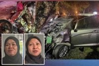 Haslinda (kiri) dan Rohani masih sukar menerima hakikat kehilangan anak mereka dalam kemalangan tragis itu.