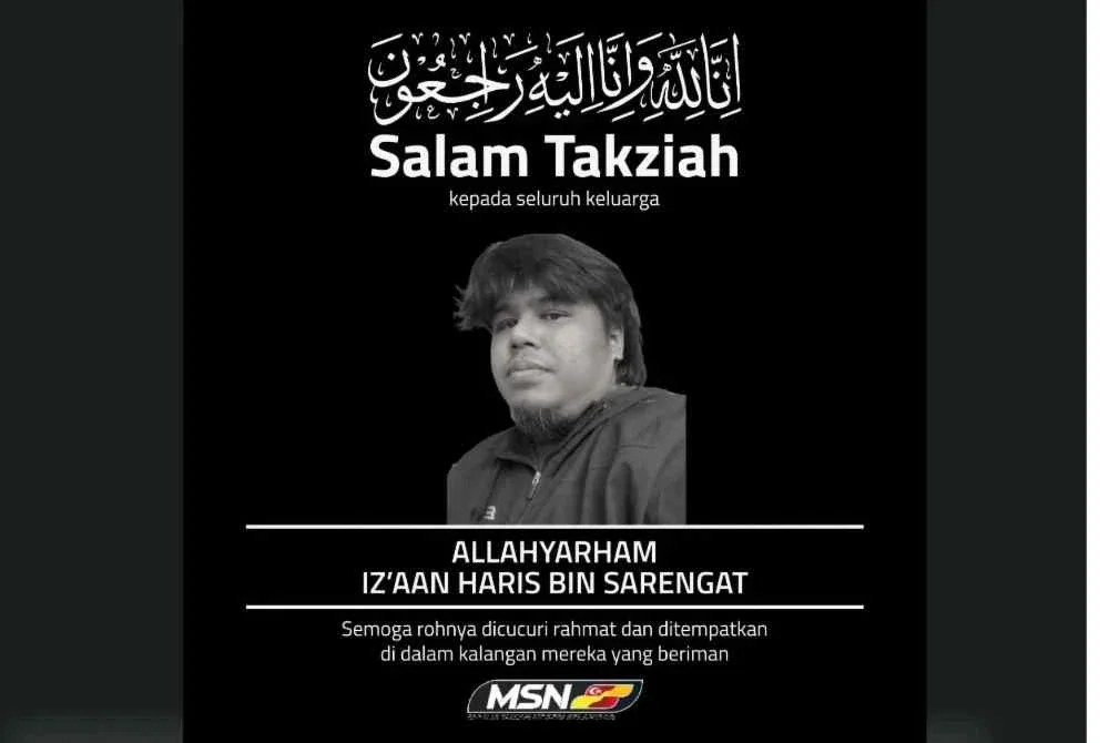 Iz'aan Haris meninggal dunia selepas rebah dan tidak sedarkan diri ketika bermain boling di sebuah pusat boling pada Rabu.
