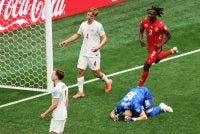 Reaksi kecewa pemain Kanada selepas Johan Manzabi meledak gol kemenangan Switzerland. Foto: Agensi