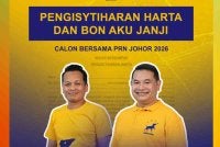 Bersama mewajibkan calon parti bertanding PRN Johor untuk mengisytihar harta dan bon aku janji.
