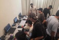 Antara individu yang ditahan polis dalam serbuan di sebuah kediaman di Wangsa Maju pada Khamis.