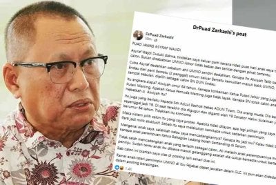  Puad Zarkashi dan hantaran di Facebook pada Khamis.