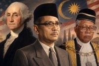 Tiga tokoh yang berani memelihara atau menyertai politik demokrasi daripada mengelakkan pengadilan rakyat jelata. Foto janaan AI