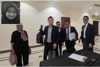 Dr Haw Huo (kiri) ketika hadir untuk memberi keterangan di Mahkamah Koroner Kota Kinabalu.Gambar kecil Allahyarham Zara Qairina