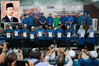 Pas mengumumkan calon PRN Johor. Foto dari FB Dr Sam .Gambar kecil: Dr. Hussain Yusri Zawawi