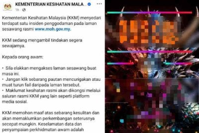 KKM memuat naik hantaran mengesahkan laman web rasmi kementerian telah digodam.
