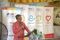 Hock Sanmenyampaikan ucapan pada majlis perasmian, menekankan sokongan berterusan LBS Foundation terhadap sekolah dan kesejahteraan pelajar.