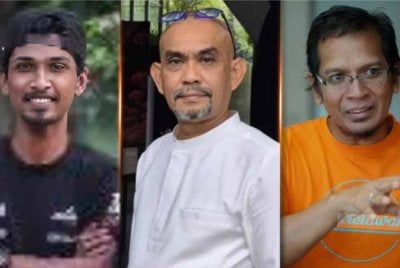 Dari kiri) Mohd Yusof Mohd Noor, Mohd Azhan Mohd Adnan dan Mohd Adli Yahya. -Gambar KPWKM