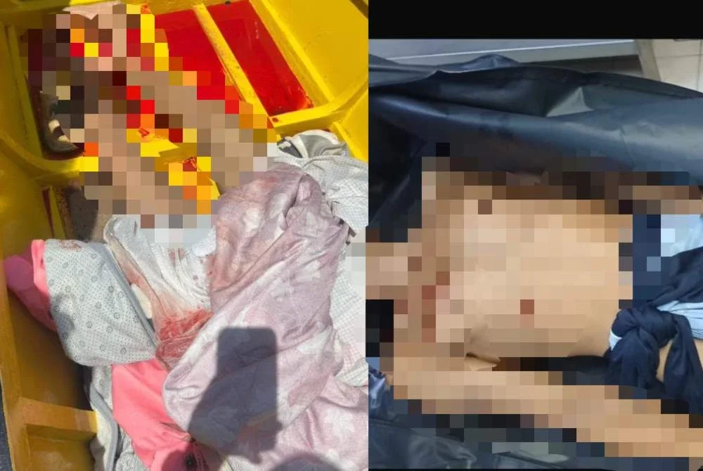 Keadaan mayat mangsa yang dibaham buaya di perairan Kampung Mundas, Tungku, Lahad Datu.