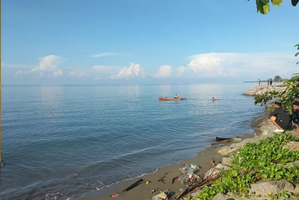 Lokasi kejadian mangsa dibaham buaya di perairan Kampung Mundas, Tungku, Lahad Datu.