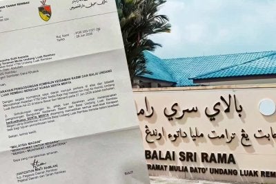 Surat arahan pengosongan kediaman rasmi dan Balai Undang Luak Rembau berkuasa kuasa serta-merta.