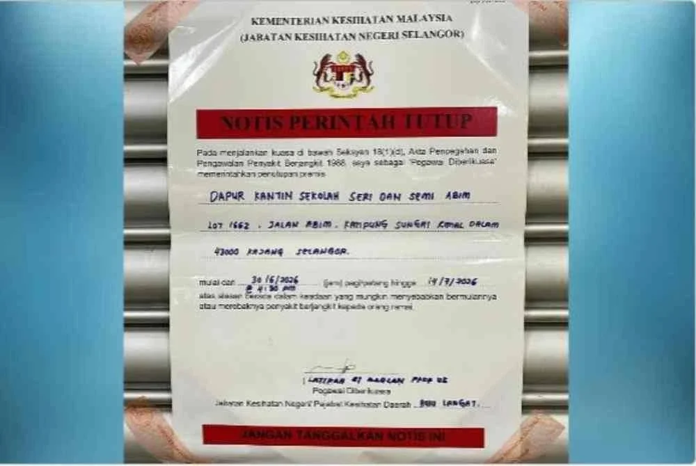 Notis penutupan selama 14 hari bermula Selasa hingga 14 Julai ini.
