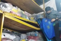 Antara jersi tiruan yang dirampas dalam serbuan di sebuah stor di sini pada Khamis.