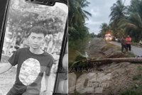 Nik Mohd Haikal (gambar kiri) meninggal dunia di lokasi kejadian selepas motosikal dinaiki dihempap pokok kelapa.
