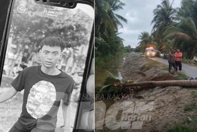 Nik Mohd Haikal (gambar kiri) meninggal dunia di lokasi kejadian selepas motosikal dinaiki dihempap pokok kelapa.
