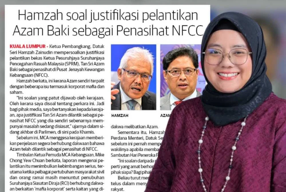 Aira berkata, pelantikan Azam ketika masih terdapat isu yang membabitkan beliau adalah tidak sesuai.