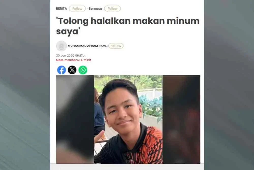 Laporan media Selasa lalu melaporkan Muhammad Shazriq Ziqri Abdullah, 14, didapati telah keluar rumah kira-kira 6.45 pagi pada 23 Jun dari rumahnya.