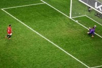 Salah tenang ketika menyempurnakan sepakan penalti gaya Panenka. Foto: Agensi