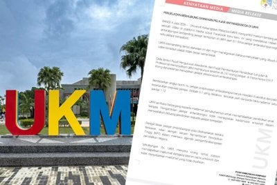 Kenyataan dikeluarkan UKM pada Sabtu.