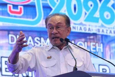 Anwar berucap pada Majlis Perasmian SPARK 2026: "Transformasi Niaga" di Pusat Pameran & Konvensyen IOI, pada Sabtu. Foto Bernama