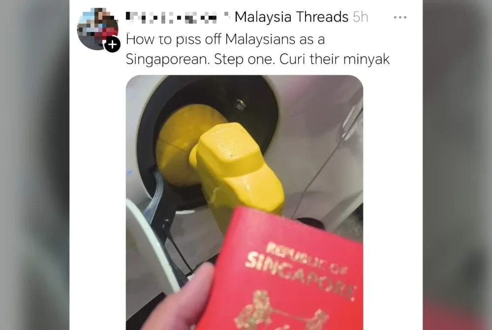 Tindakan provokatif seorang pengguna media sosial dipercayai warga Singapura yang memuat naik hantaran mendakwa 'mencuri' minyak petrol subsidi di negara ini, mengundang kecaman