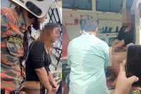 Anggota JBPM memujuk mangsa sebelum menyerahkan kepada KKM untuk rawatan lanjut.
