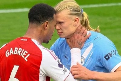 Haaland dan Gabriel sering terlibat dalam insiden panas ketika kedua-duanya bersemuka di peringkat kelab. Foto Agensi
