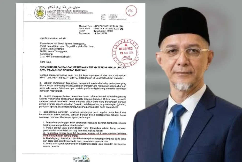 Syed Hadzrullathfi menjawab soalan mengenai hukum penyertaan dalam program cabutan bertuah yang dikemukakan JHEAT.
