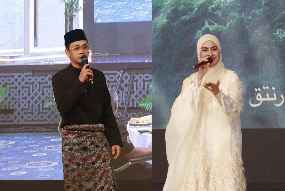 PENYANYI lagu tema Salam Baitullah, Lah Ahmad (kiri) dan Wany Hasrita turut mempersembahkan nyanyian merdunya.Foto MARDHIYYAH HOTEL & SUITES