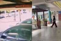 Tangkap layar video tular mengenai insiden pelajar sekolah ditikam pada Isnin. 