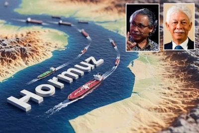 Sebarang gangguan di Selat Hormuz memberi impak besar kepada pasaran tenaga antarabangsa. Gambar kecil: Azmi (kiri) dan Hassan